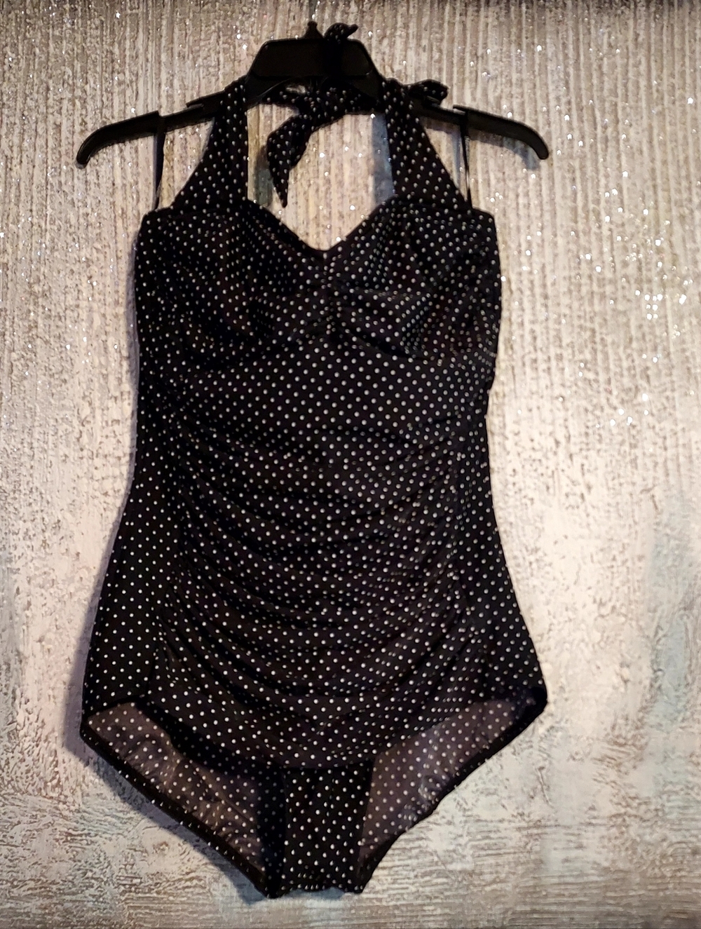 Miraclesuit Black Polka Dot Halter Neck One-Piece Wired Swimsuit